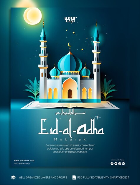 PSD template banner und flyer eidaladha social-media-post