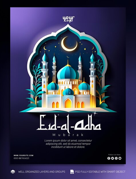 PSD template banner und flyer eidaladha social-media-post