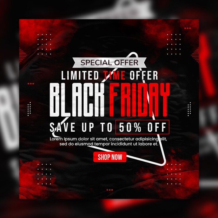 PSD template banner web persegi atau postingan instagram black friday
