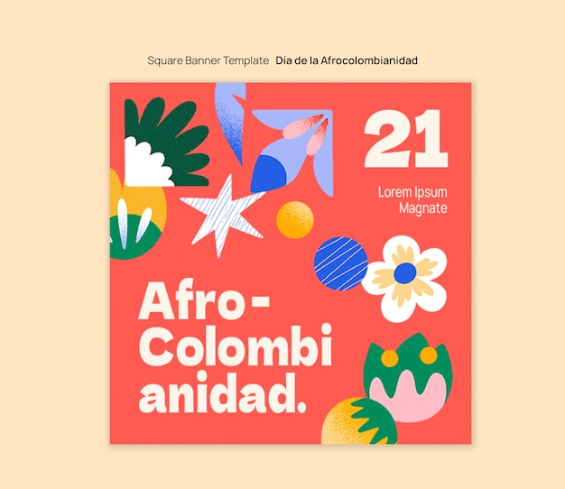 PSD template de celebração do dia da afrocolombianidade