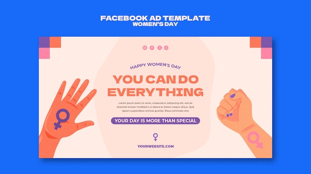 PSD template de facebook para a celebração do dia da mulher