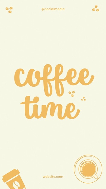 Template de histórias do coffee time no instagram.