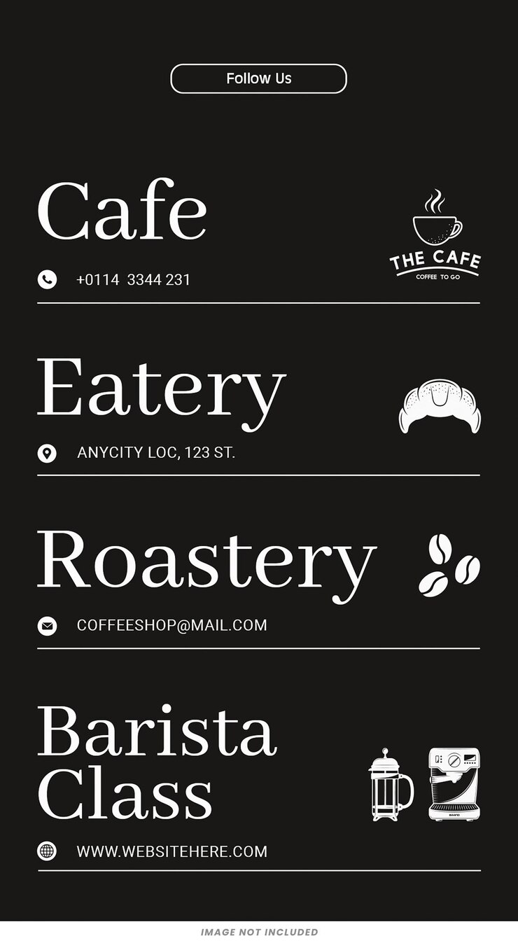 PSD template de histórias do instagram da cafeteria psd design