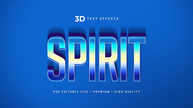 Template de maquete de efeito de estilo de texto Spirit 3D