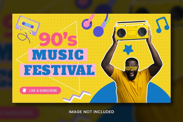 Template de miniatura de evento de música do YouTube