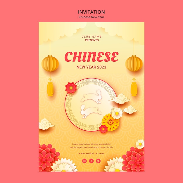 PSD template-design für das chinesische neujahr