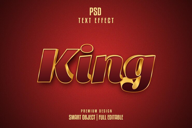 Template di effetti di testo King 3D