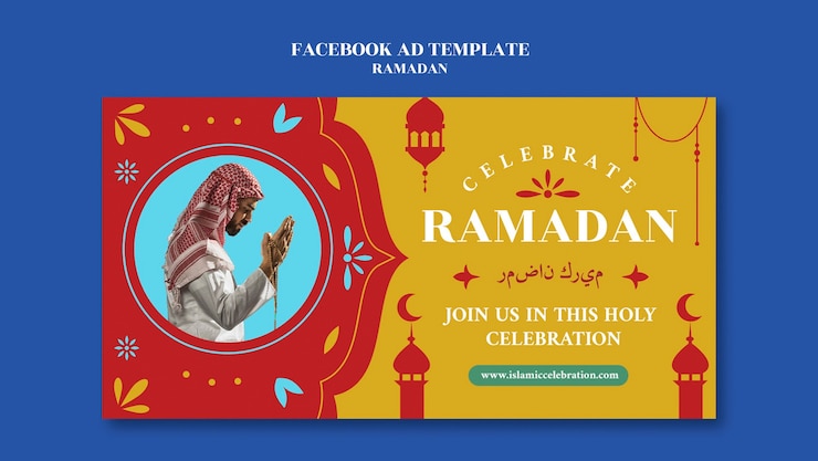 PSD template di facebook per la celebrazione del ramadan