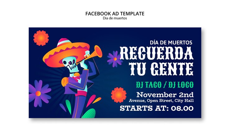 PSD template di facebook per la celebrazione della giornata dei morti