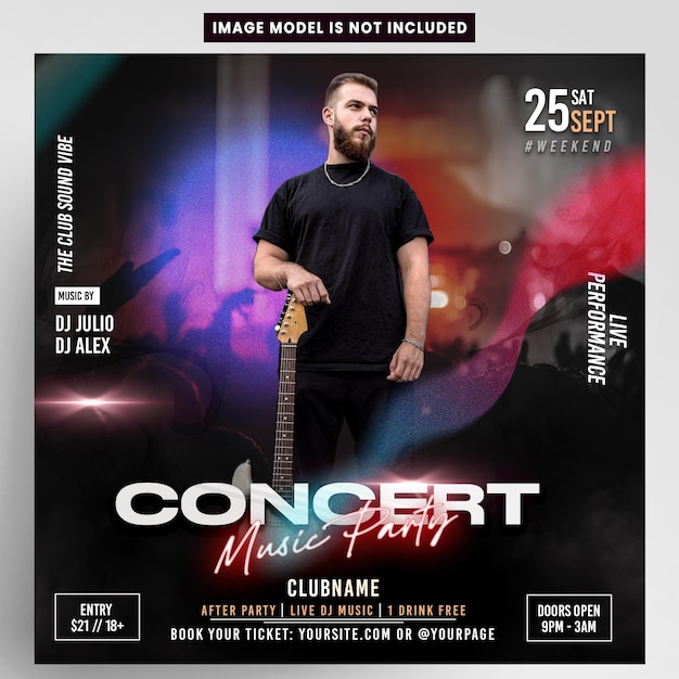 Template di Instagram per concerti e feste