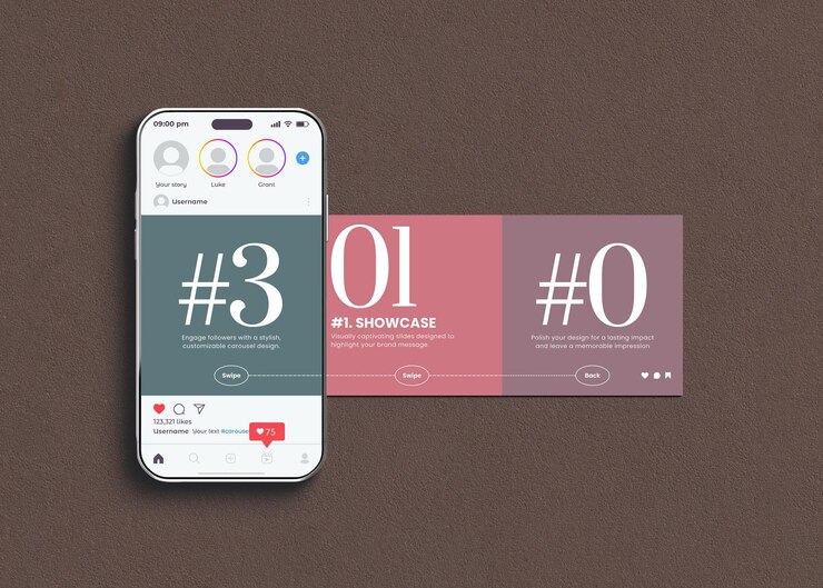Template di modellazione di post di Instagram Carousel