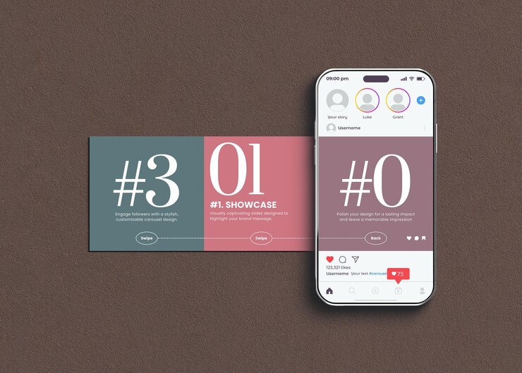 Template di modellazione di post di Instagram Carousel