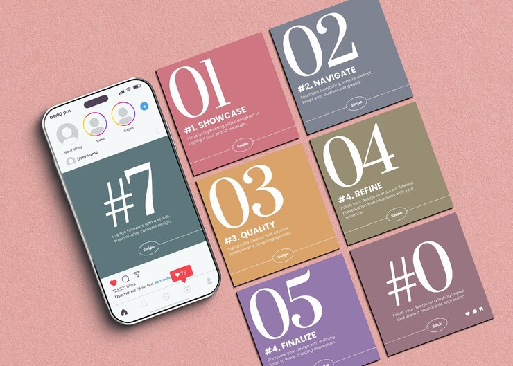 Template di modellazione di post di Instagram Carousel