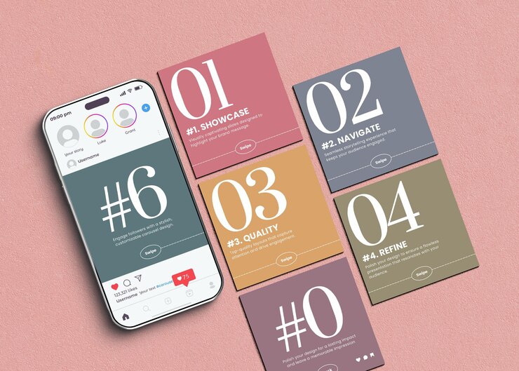 Template di modellazione di post di Instagram Carousel