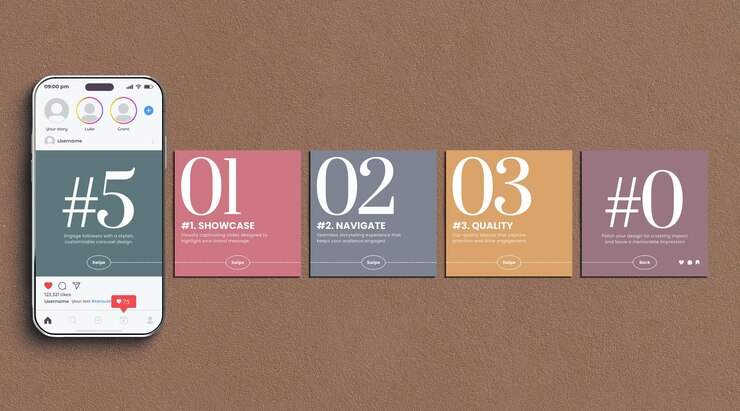 Template di modellazione di post di Instagram Carousel