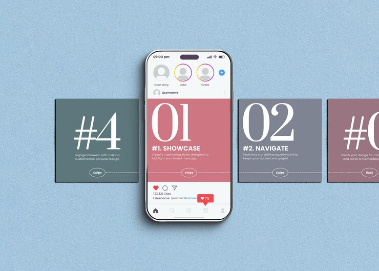 Template di modellazione di post di Instagram Carousel