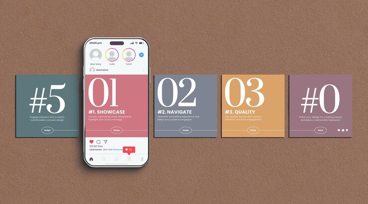 Template di modellazione di post di Instagram Carousel