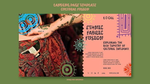Template di pagina di destinazione cultura moda abbigliamento etnico design unico