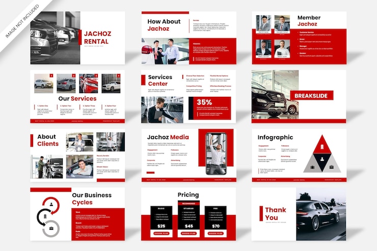 PSD template di progettazione di presentazione jachoz rental