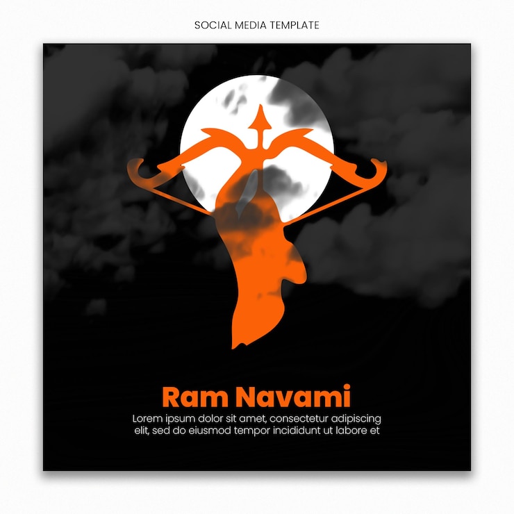 PSD template di social media happy ram navami per il feed di post di instagram