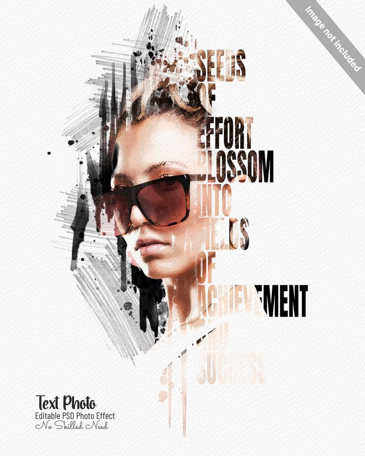 PSD template di typo portrait masterpiece