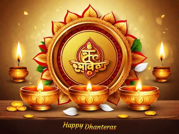 PSD template du festival indien du bonheur dhanteras