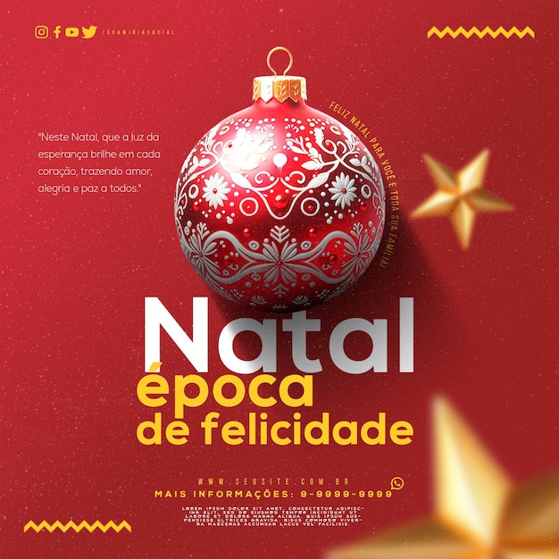 PSD template de feliz navidad