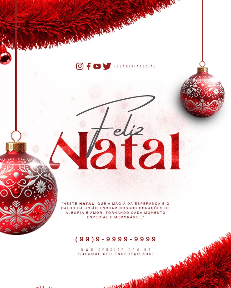 PSD template de feliz navidad