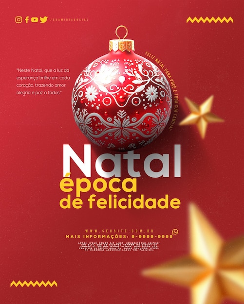 PSD template de feliz navidad