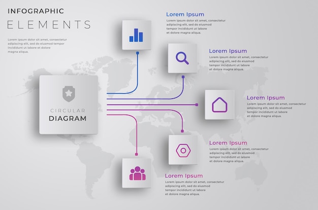 PSD template infográfico