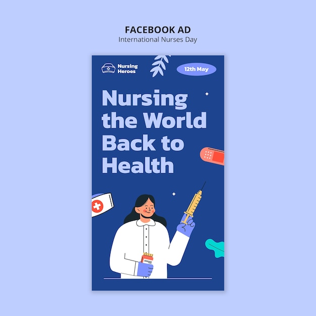 Template de la journée internationale des infirmières sur Facebook