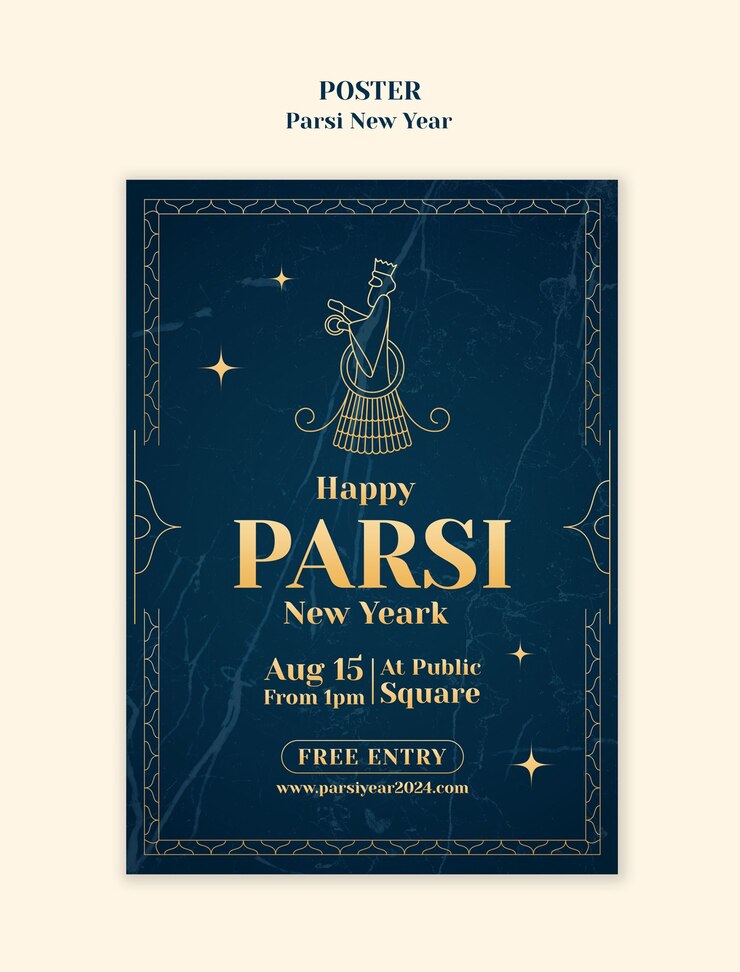 PSD template per la celebrazione del nuovo anno parsi