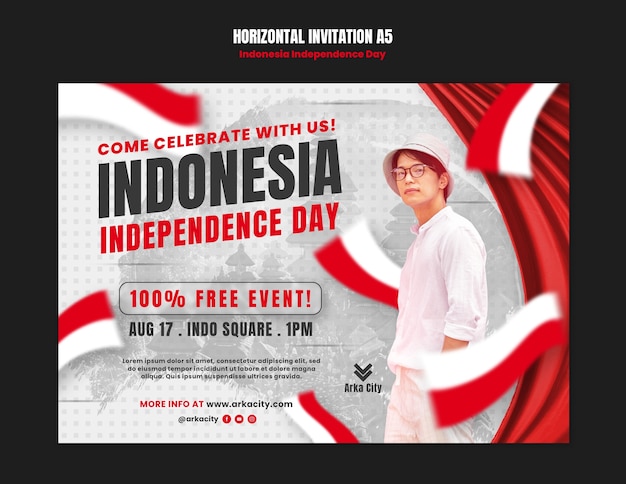 Template per la celebrazione della Giornata dell'Indipendenza dell'Indonesia