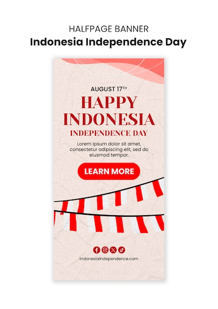 Template per la celebrazione della Giornata dell'Indipendenza dell'Indonesia