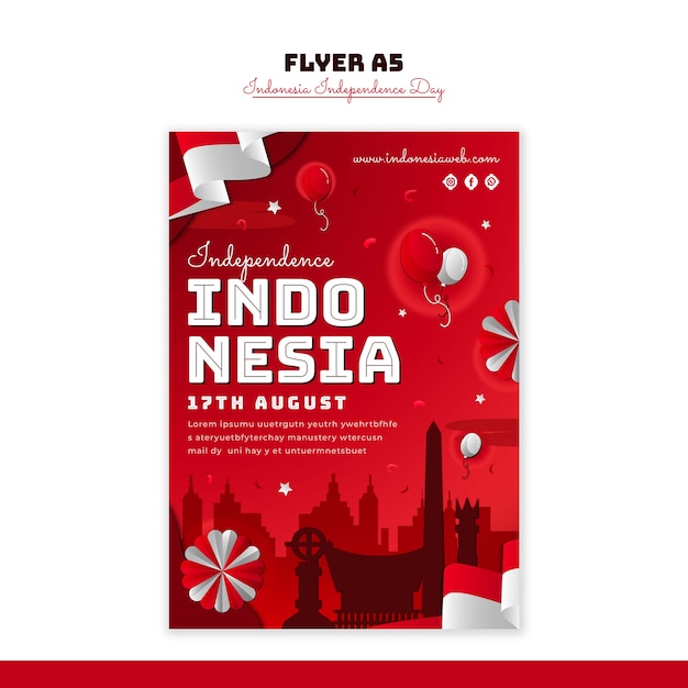 Template per la celebrazione della Giornata dell'Indipendenza dell'Indonesia