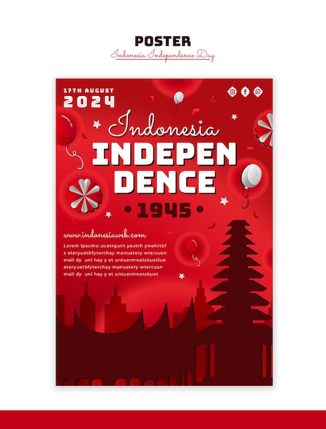 Template per la celebrazione della Giornata dell'Indipendenza dell'Indonesia