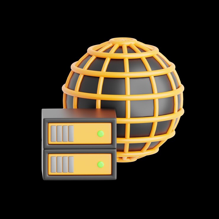 PSD template png dell'icona 3d del server di big data