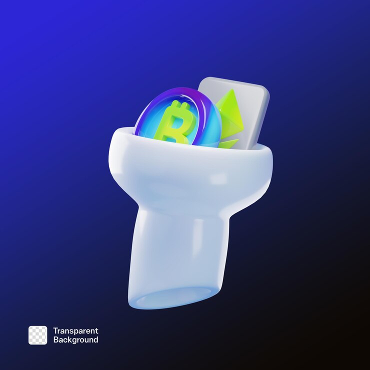 PSD template png del icono 3d de la moneda criptográfica cripsy
