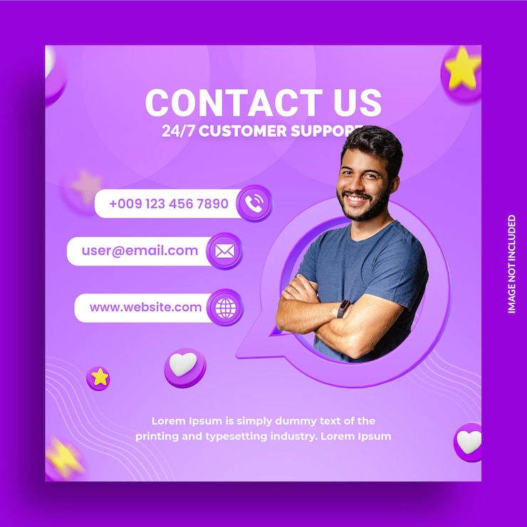 PSD template posting media sosial dukungan pelanggan