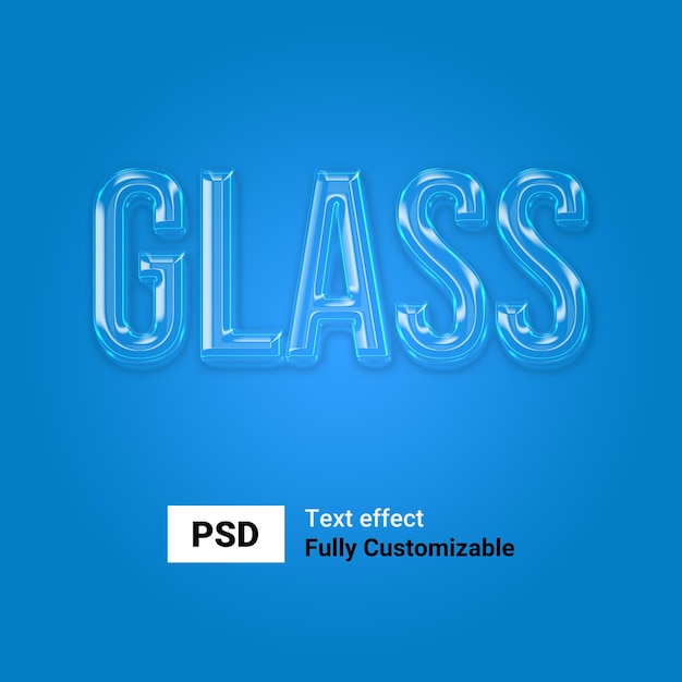 Template PSD per gli effetti di testo in vetro