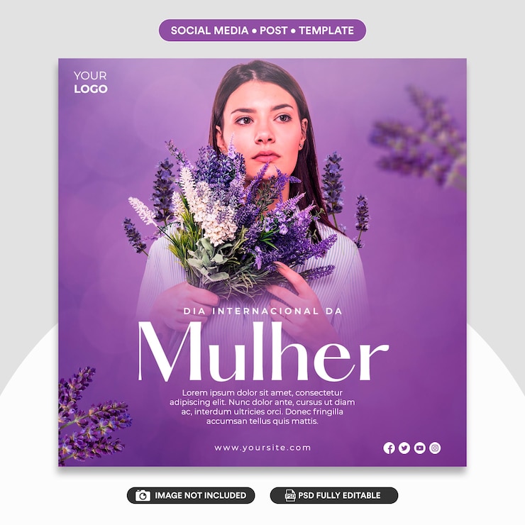 PSD template:social media día internacional de la mujer 8 de marzo día internacional de la mujer