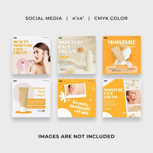 Templates de postagem de mídia social de beleza e cosmética