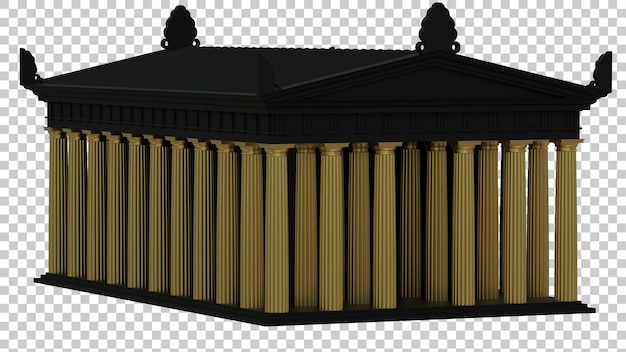 PSD temple sur fond transparent illustration de rendu 3d