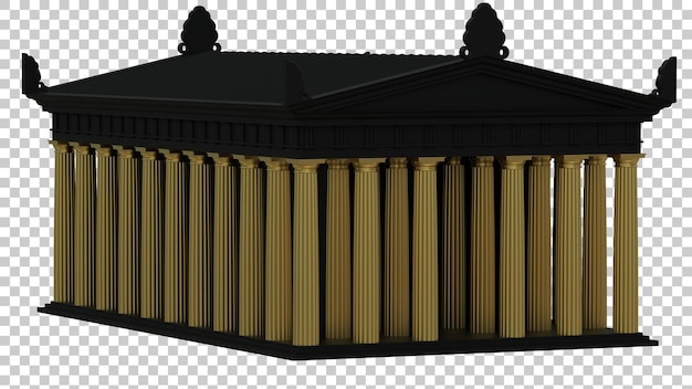 Temple on transparent background 3d rendering illustration