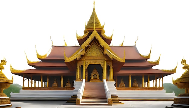 PSD templo budista aislado