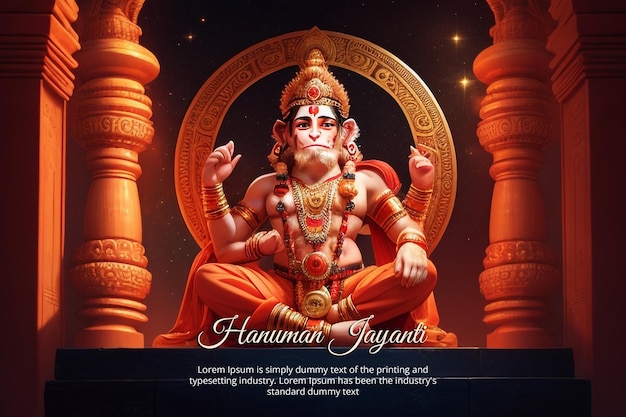 PSD templo de diseño creativo de hanuman jayanti