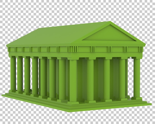 Templo griego aislado sobre fondo transparente ilustración de renderizado 3d