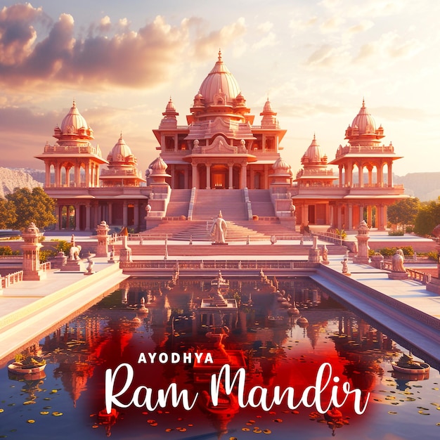 PSD templo de ram mandir en ayodhya lugar de nacimiento de lord rama