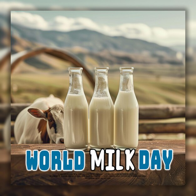 Templo realista de fundo do dia mundial do leite