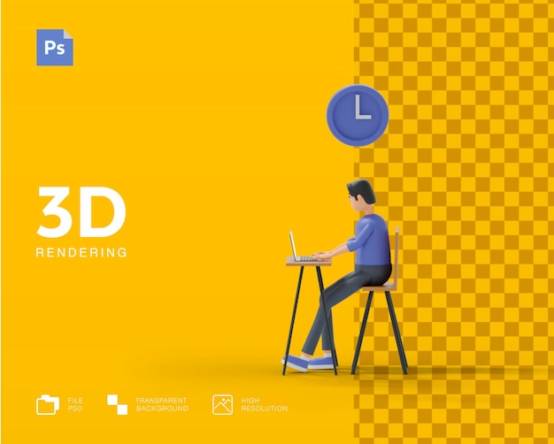 Tempo 3d para trabalhar a renderização do conceito